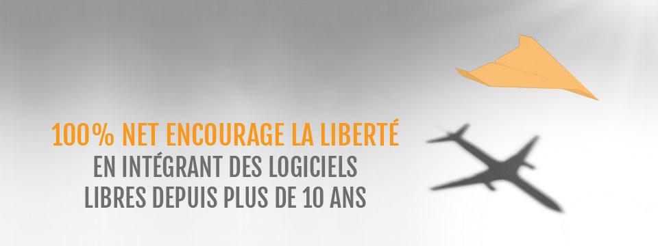 100% Net encourage la liberté en intégrant des logiciels libres depuis plus de 10 ans